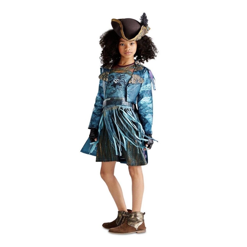 Disney Store Descendants 2 Uma Costume + Hat + Wig Halloween Size 7/8 Years NEW